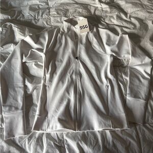 DSG White Full Zip Athletic Jacket Women’s Small Lightweight Zip Up